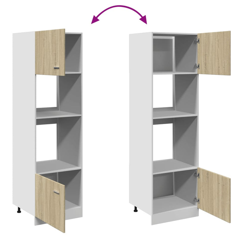 Magnetronkast 60x57x207 cm spaanplaat sonoma eikenkleurig