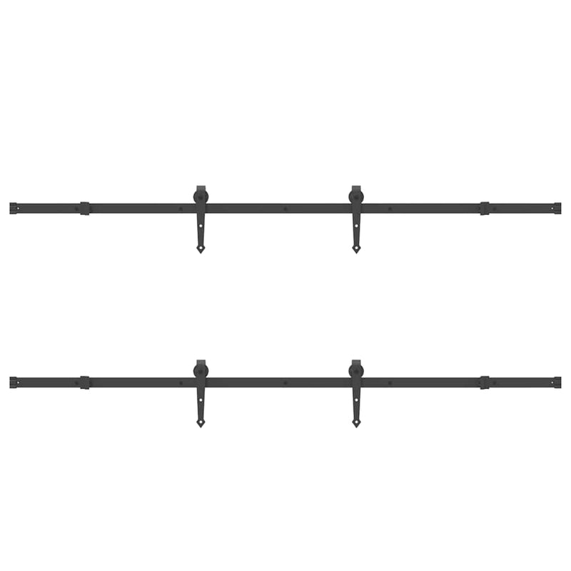 Doos met onderdelen voor schuifdeur 213,5 cm staal zwart - Drogistdeal.nl