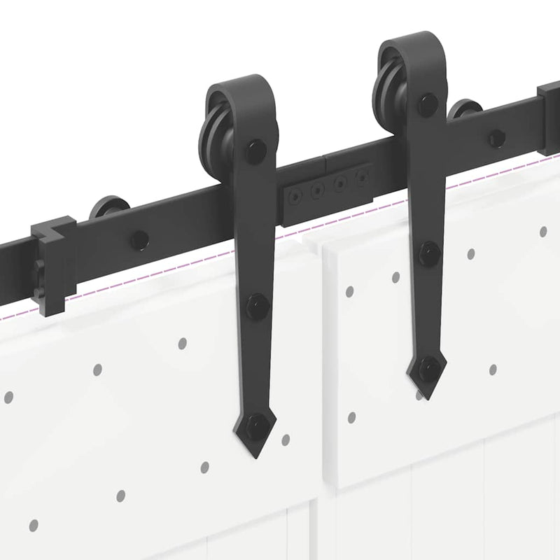 Doos met onderdelen voor schuifdeur 213,5 cm staal zwart - Drogistdeal.nl