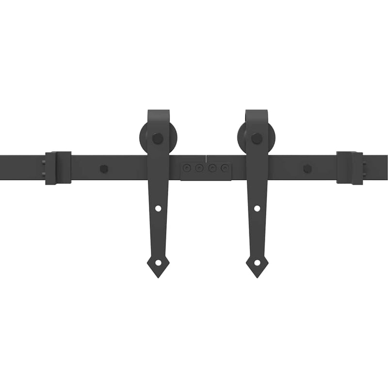 Doos met onderdelen voor schuifdeur 213,5 cm staal zwart - Drogistdeal.nl