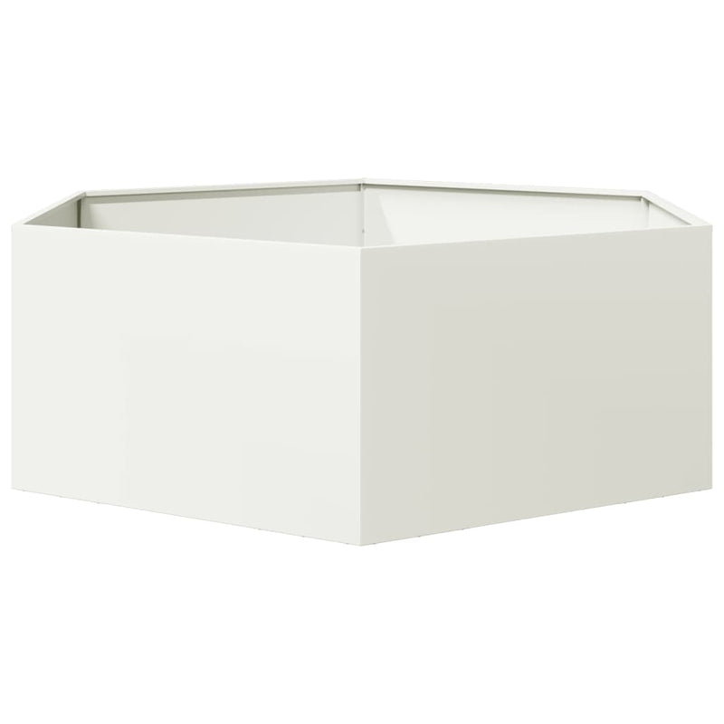 Plantenbak zeshoek 138x120x45 cm staal wit