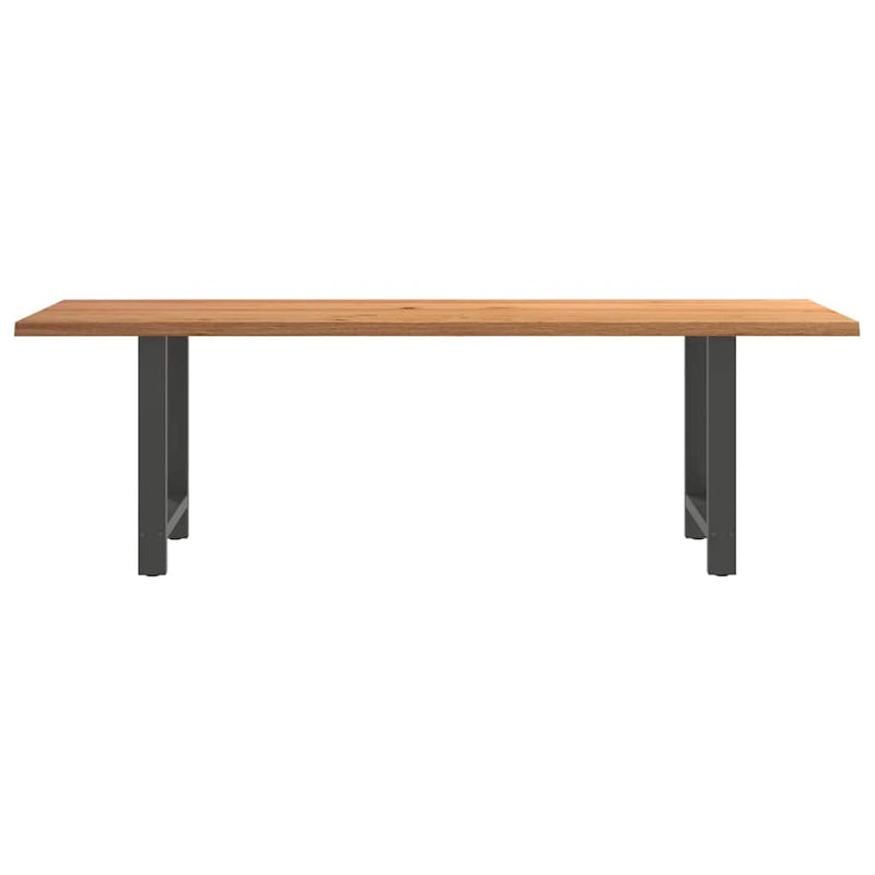 Eettafel rechthoekig 240x80x74 cm massief eikenhout lichtbruin