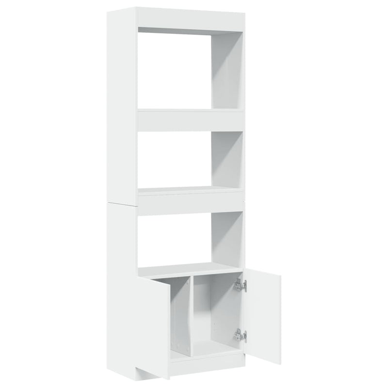 Hoge kast 63x33x180 cm bewerkt hout wit