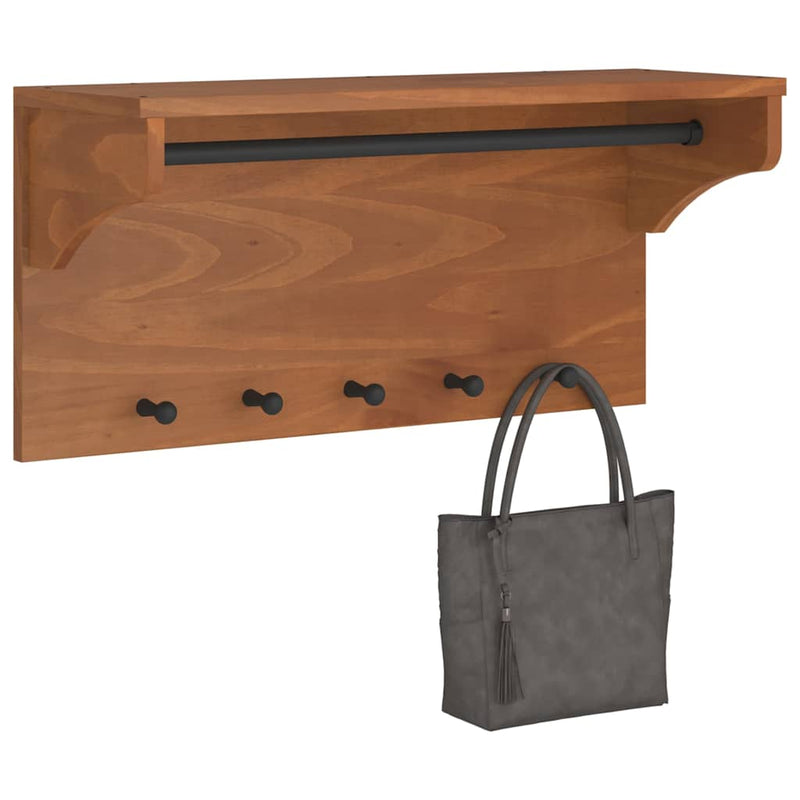 Wandkapstok SANDNES 87x30x42 cm massief grenenhout