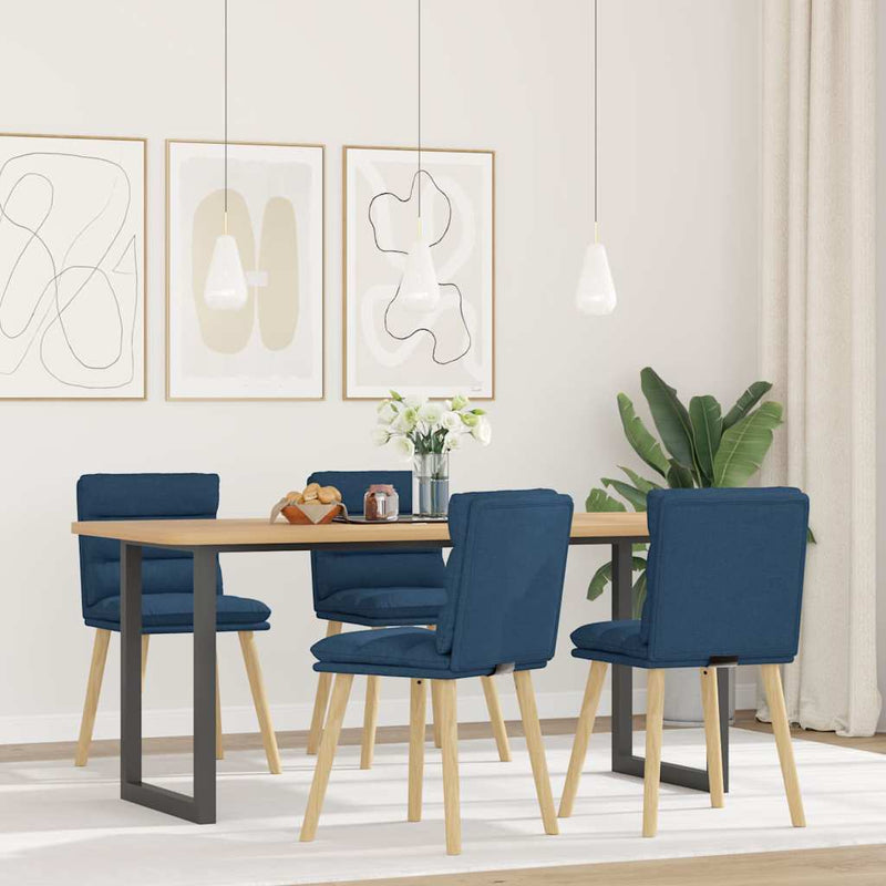 Eetkamerstoelen 4 st stof blauw