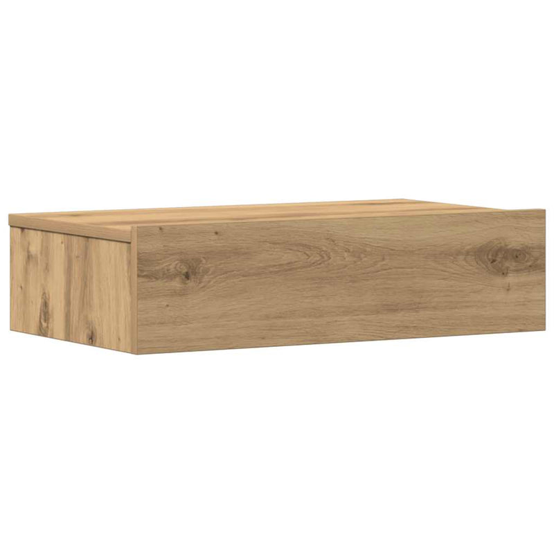 Nachtkastje 60x35 cm bewerkt hout artisanaal eikenkleur - Drogistdeal.nl