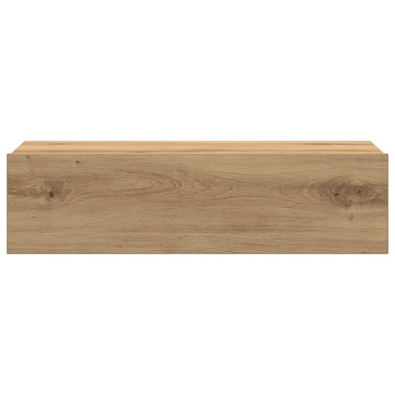 Nachtkastje 60x35 cm bewerkt hout artisanaal eikenkleur - Drogistdeal.nl