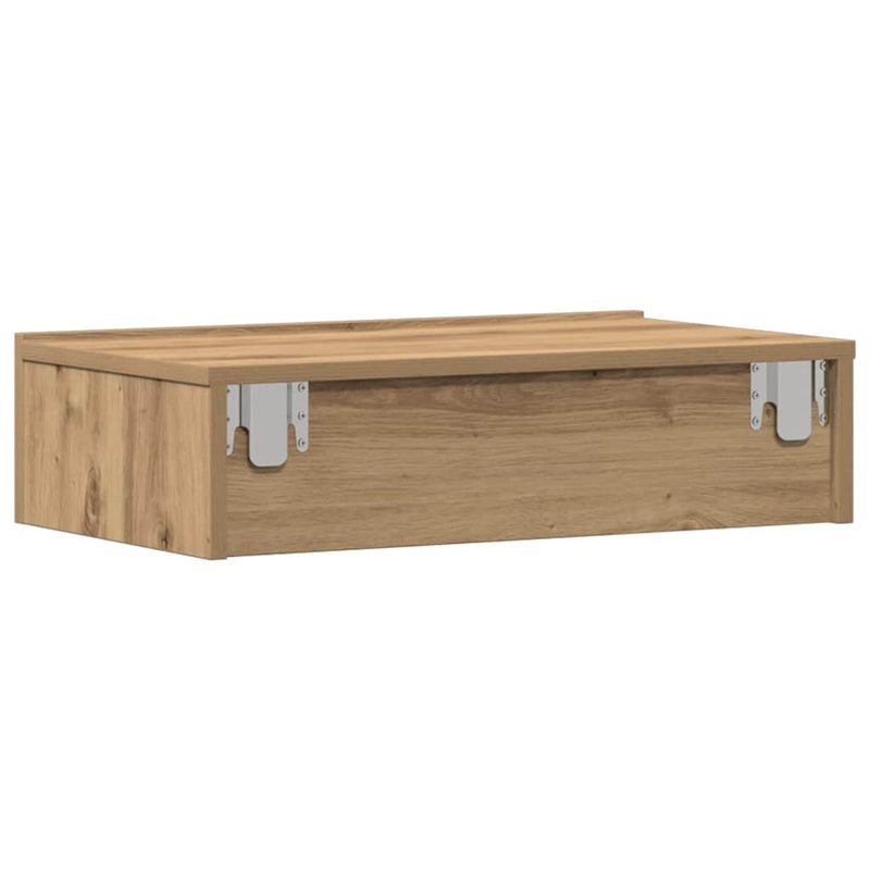 Nachtkastje 60x35 cm bewerkt hout artisanaal eikenkleur - Drogistdeal.nl