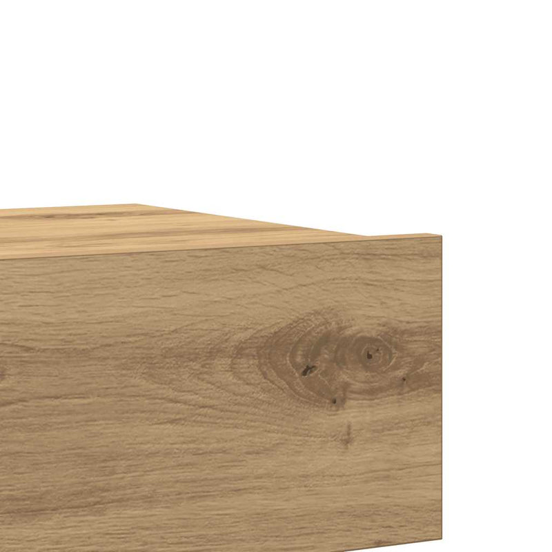 Nachtkastje 60x35 cm bewerkt hout artisanaal eikenkleur - Drogistdeal.nl