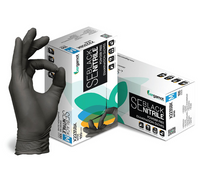 Nitril handschoenen zwart 100 stuks BERGAMOT - Drogistdeal.nl