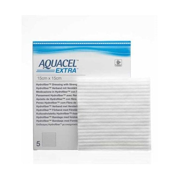 Aquacel Extra Hydrofiber Dubbellaags - 15x15cm - 5 stuks - Drogistdeal.nl