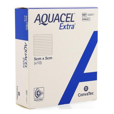 Aquacel Extra Hydrofiber - 5x5cm - 10 Stuks - Drogistdeal.nl