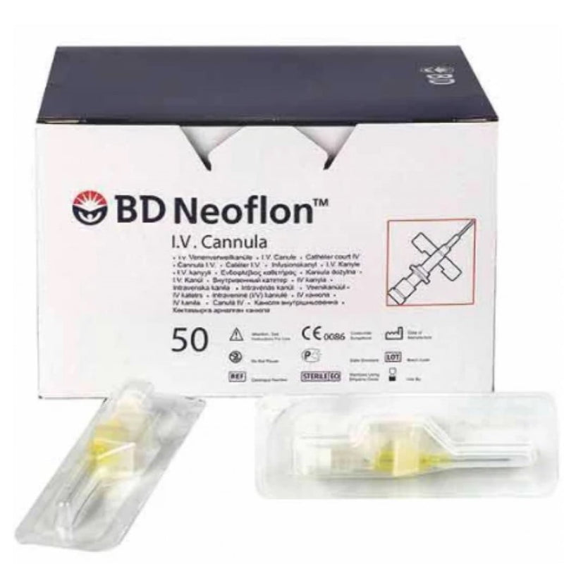 BD Neoflon Infuusnaald 24G Geel - 0.7x19mm - 50 stuks - Drogistdeal.nl