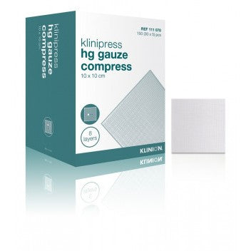 Klinion HG Hydrofiel Gaaskompres - 10x10cm - 8 Laags - 50 x 2 stuks - Drogistdeal.nl