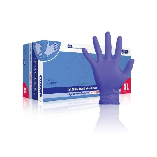 Klinion Soft Nitrile Indigo handschoenen poedervrij - 150 stuks - Drogistdeal.nl