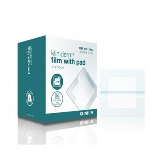 Klinion Advanced Kliniderm Film with Pad Steriel - 10x10cm - 50 stuks - Drogistdeal.nl