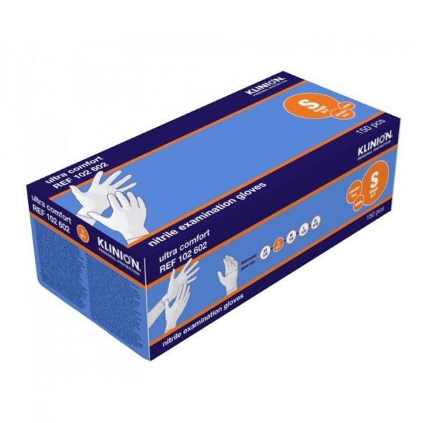 Klinion Ultra Comfort Nitrile handschoenen poedervrij Wit - 150 stuks - Drogistdeal.nl